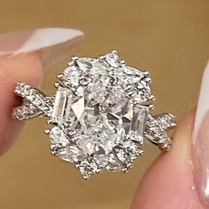 2ct antique style moissanite ring VVS1 D colorless flawless with Gra certificate